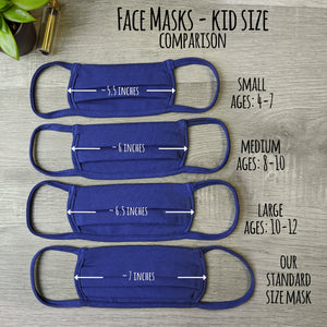 Kid's Size Face Mask - Pleated Double Layer Cotton Filtration With Cotton Ear Loops