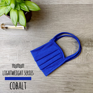 Lightweight Series: Standard Size Face Mask - Pleated Double Layer Cotton Filtration with Cotton Ear Loops